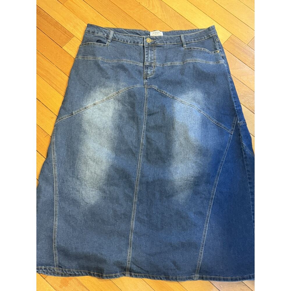 Alsharifa Long Maxi Denim Jean Skirt Size 44 Womens Denim Stretch Pockets